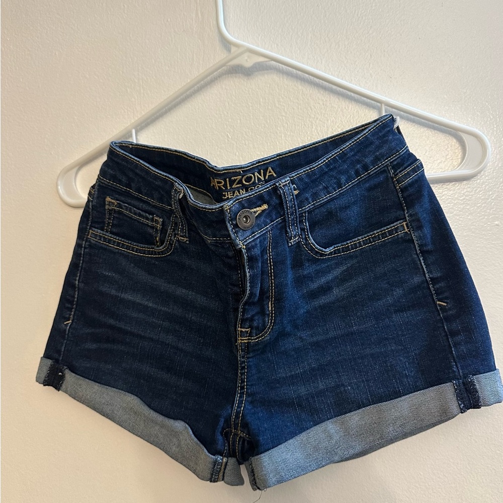 Arizona Jean Company Women's Dark Blue Cuffed Denim Shorts